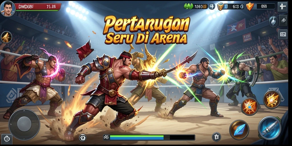 Gameplay Fighting intens di arena DMD686