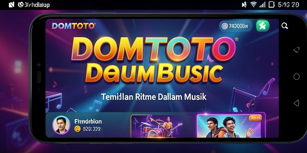 Screenshot gameplay DOMTOTO yang menunjukkan interaksi musik yang seru.