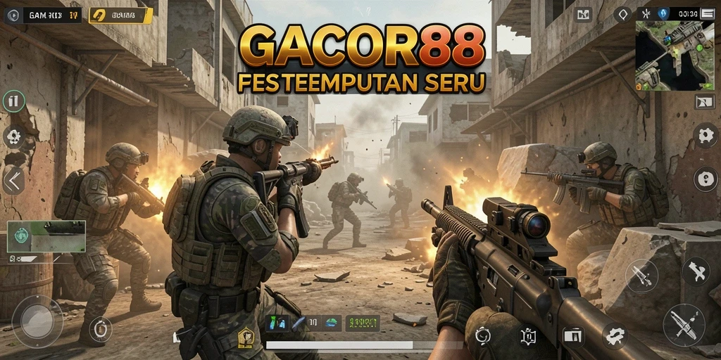 Gameplay GACOR88 menampilkan aksi tembak-menembak yang mendebarkan.