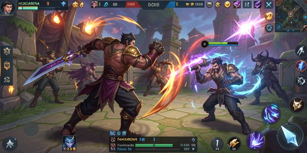 Tampilan seru gameplay HOKIARENA dalam pertempuran serius.