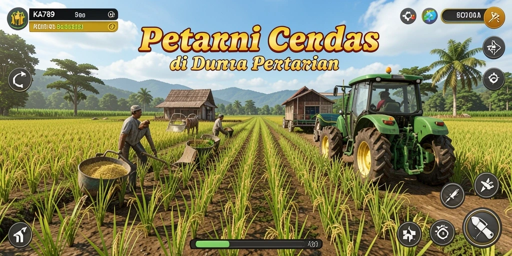 Tampilan gameplay menarik di ladang dalam KA789 dengan tanaman yang subur.