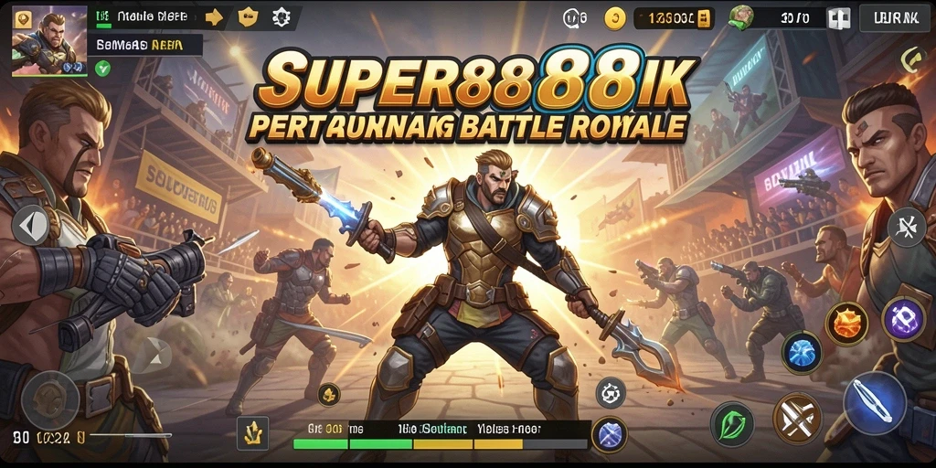 Tampilan gameplay SUPER88 yang mendebarkan saat pertarungan Battle Royale.