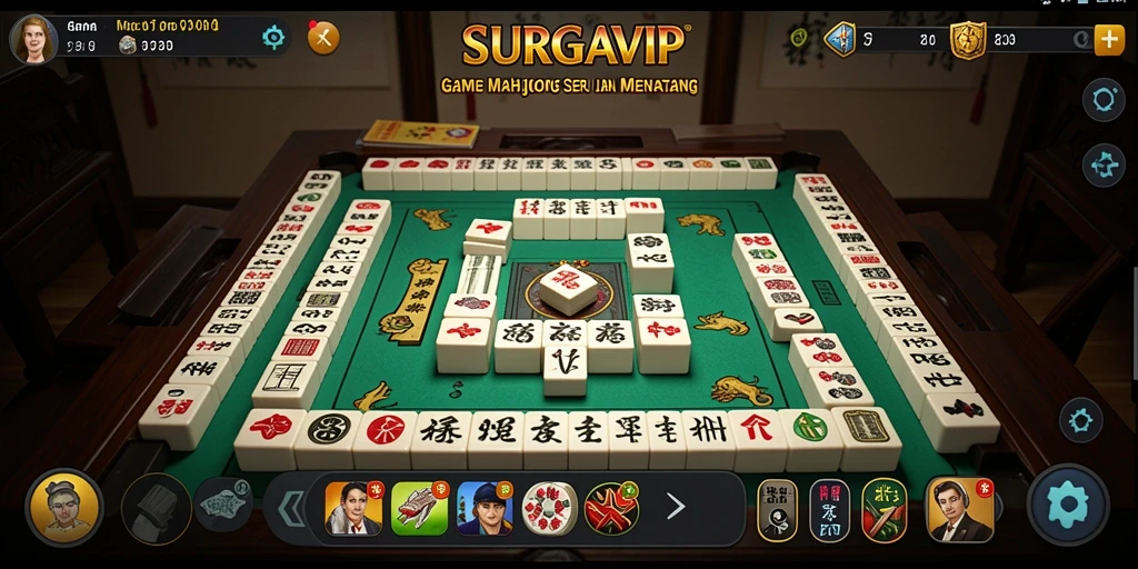 Tampilan gameplay Mahjong yang menantang di SURGAVIP.